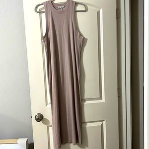 New Zara Blush Mauve Maxi Ribbed Tank Dress M